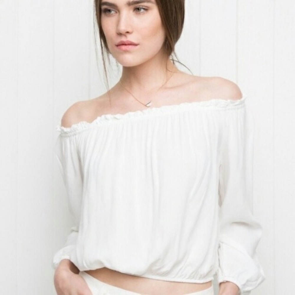Brandy Melville White Off-shoulder Top